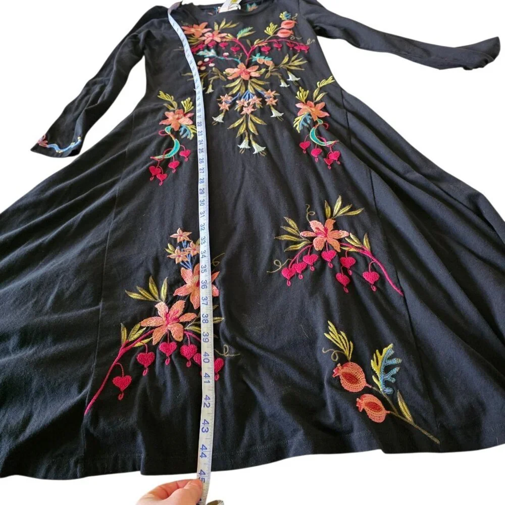 Johnny Was NWT Amarylla Embroidered Cotton Knit Midi Dress XS - Picture 14 of 16